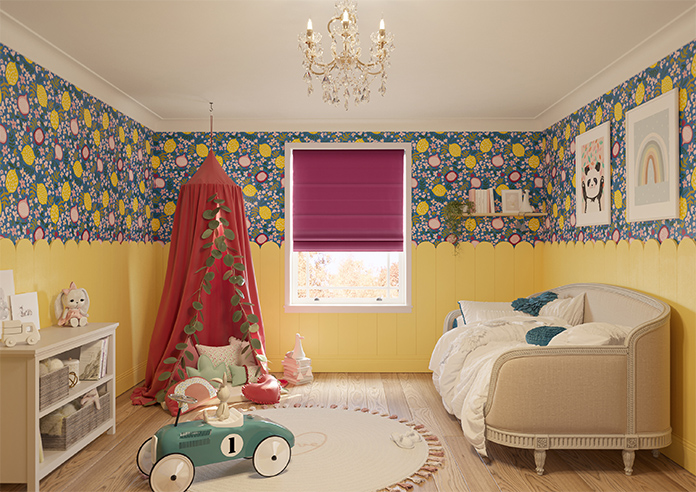 Kyoto Faux Silk, Pink Rouge - Motorised Roman Blind - Image 8